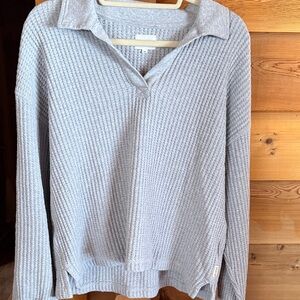 MATE the Label Gray Waffle Knit Sweater
